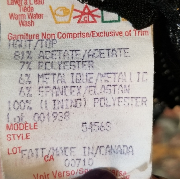 🇨🇦 90s Joseph Ribkoff silver and black Chic Top with strass corset front - Picture 4 of 5